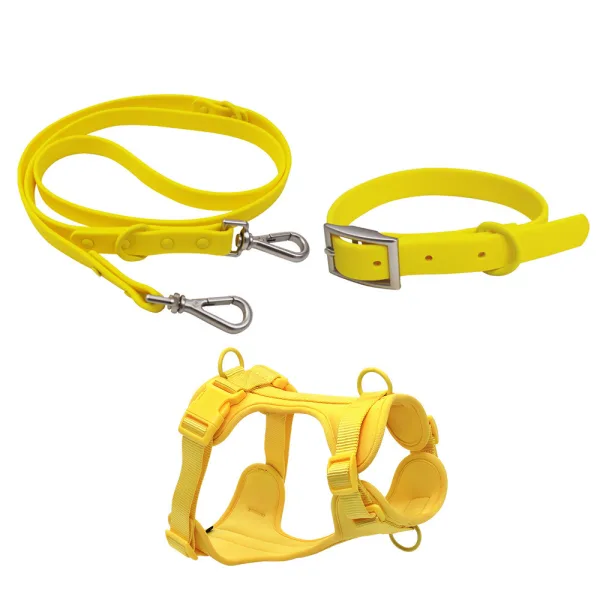 Set imperméable harnais, laisse et collier
